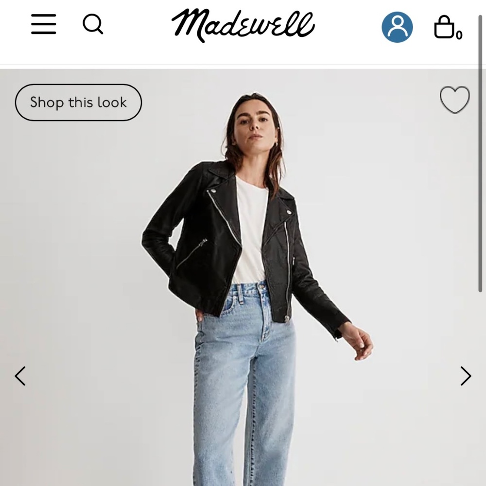 NWT Madewell Washed Leather Moto Jacket-Medium